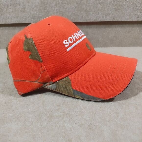 Realtree Schneider Orange Camo Strapback Structured Trucker Hat #U - Picture 3 of 4